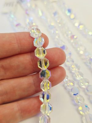 Hexagon 8mm Super AB Crystal Beads