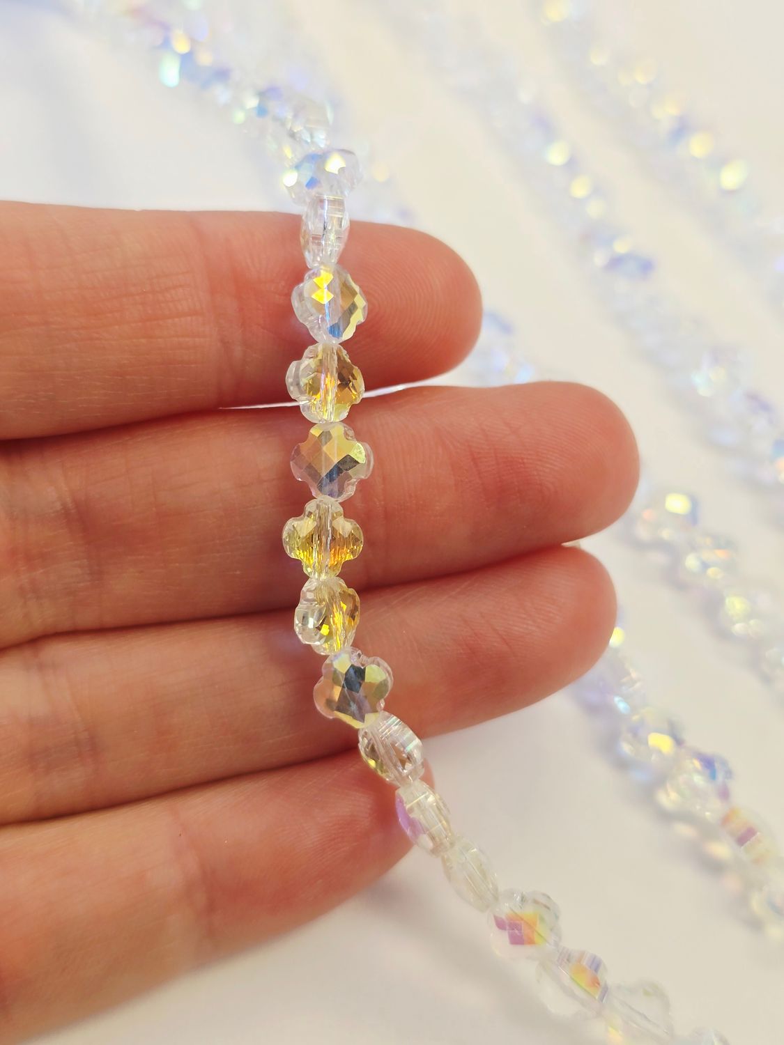 Clover 6mm Super AB Crystal Beads