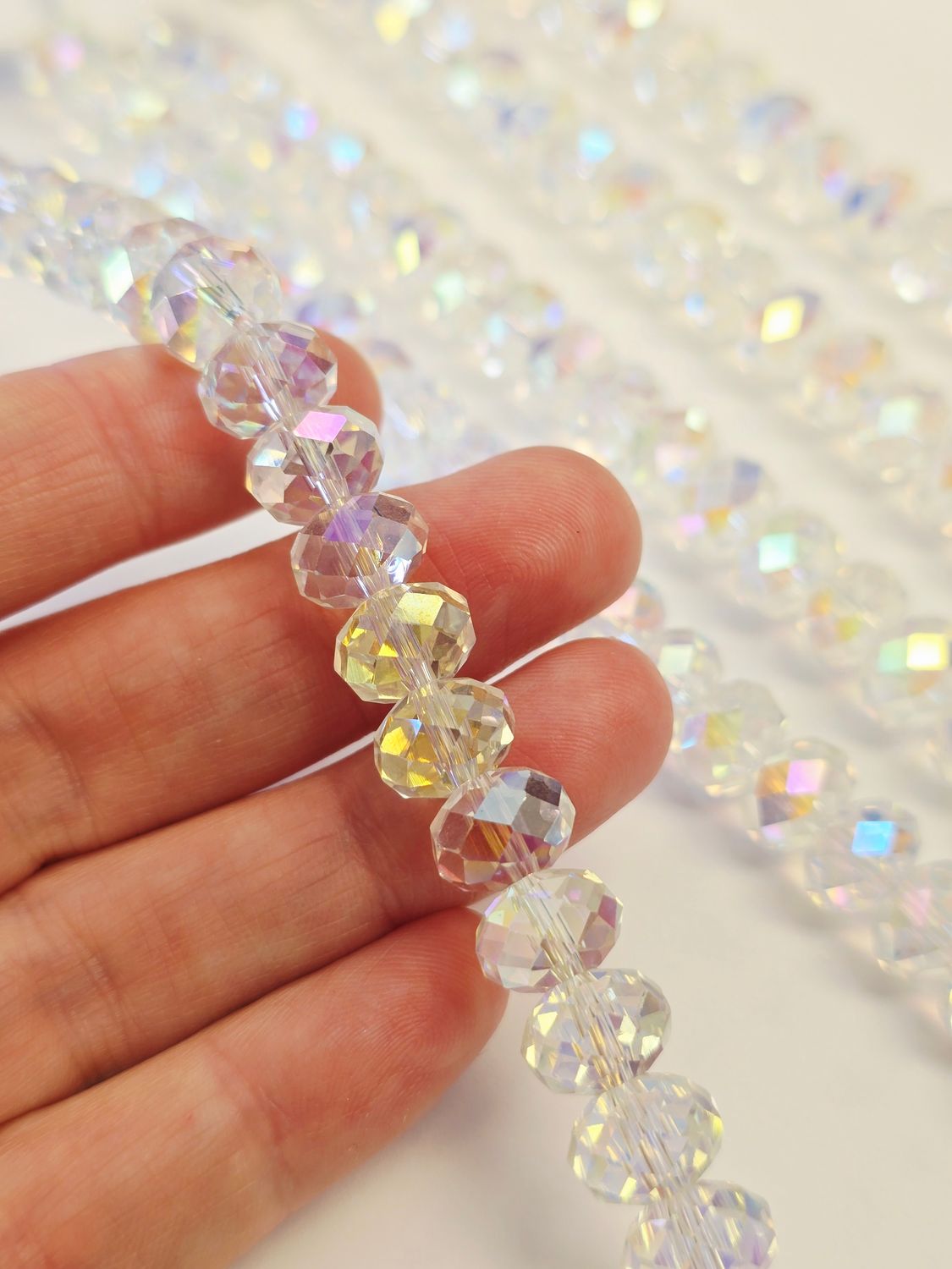Rondelle 10mm Super AB Crystal Strand