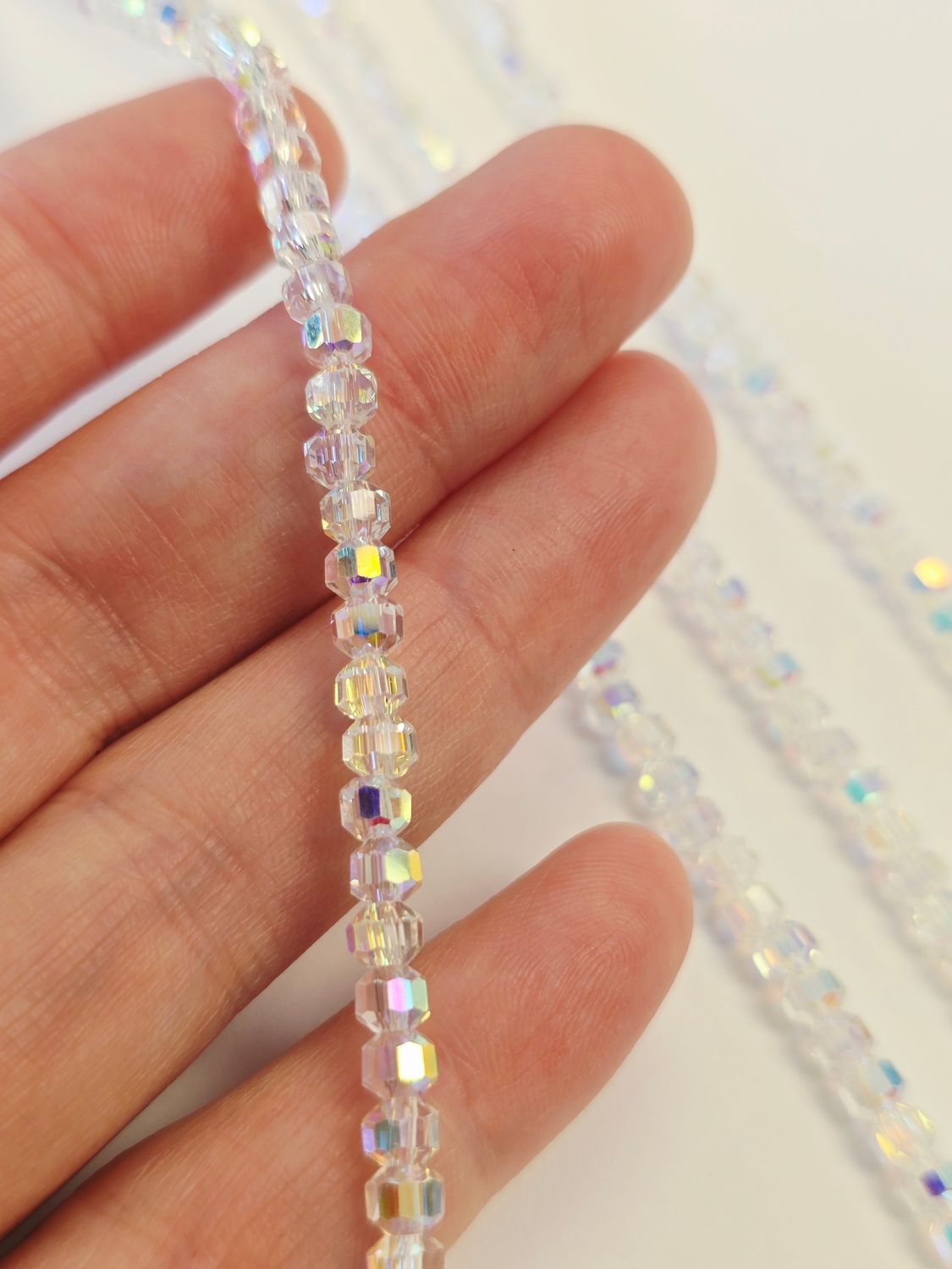 Decagon 4mm Super AB Crystal Beads