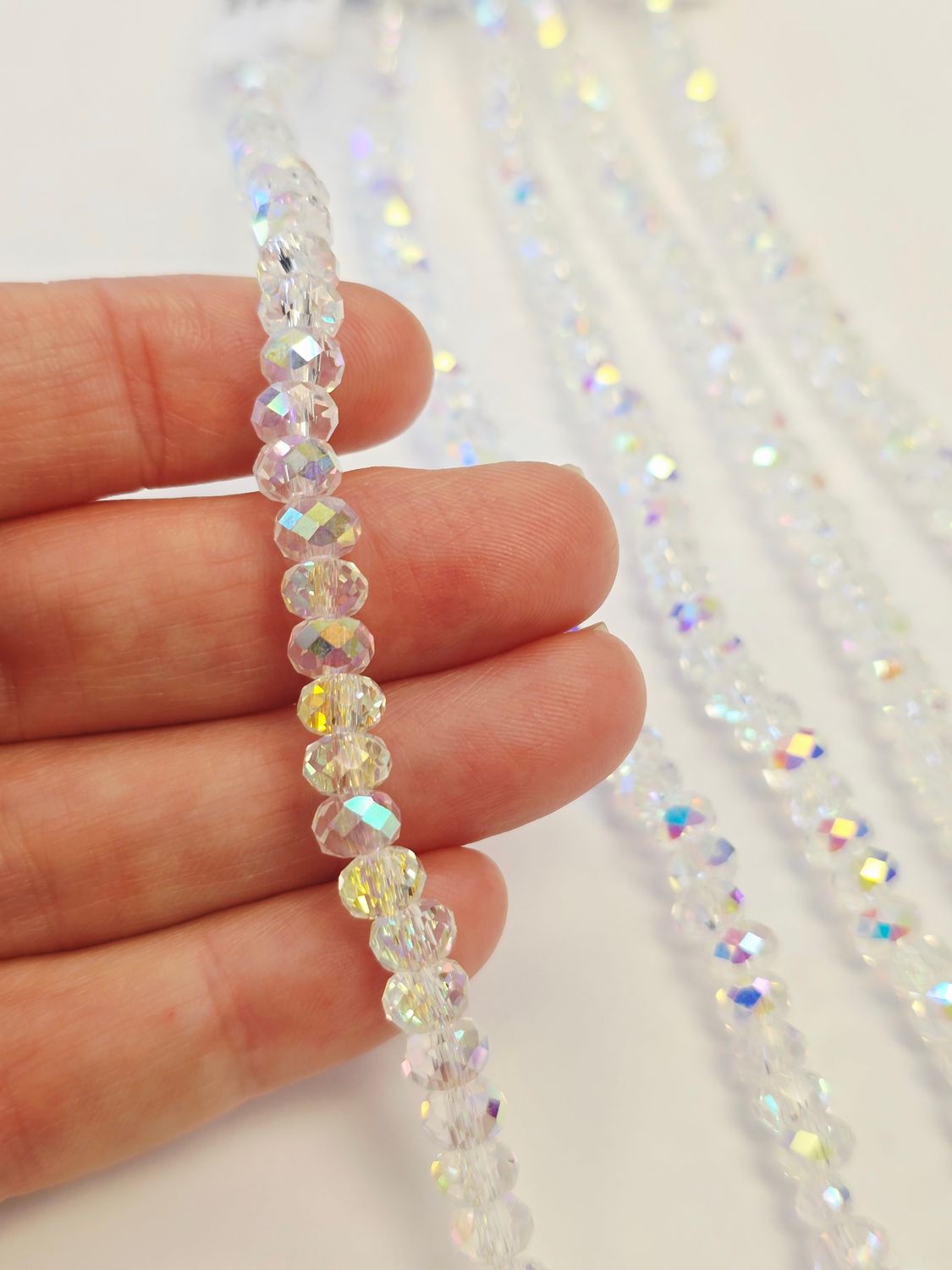 Rondelle 6mm Super AB Crystal Beads