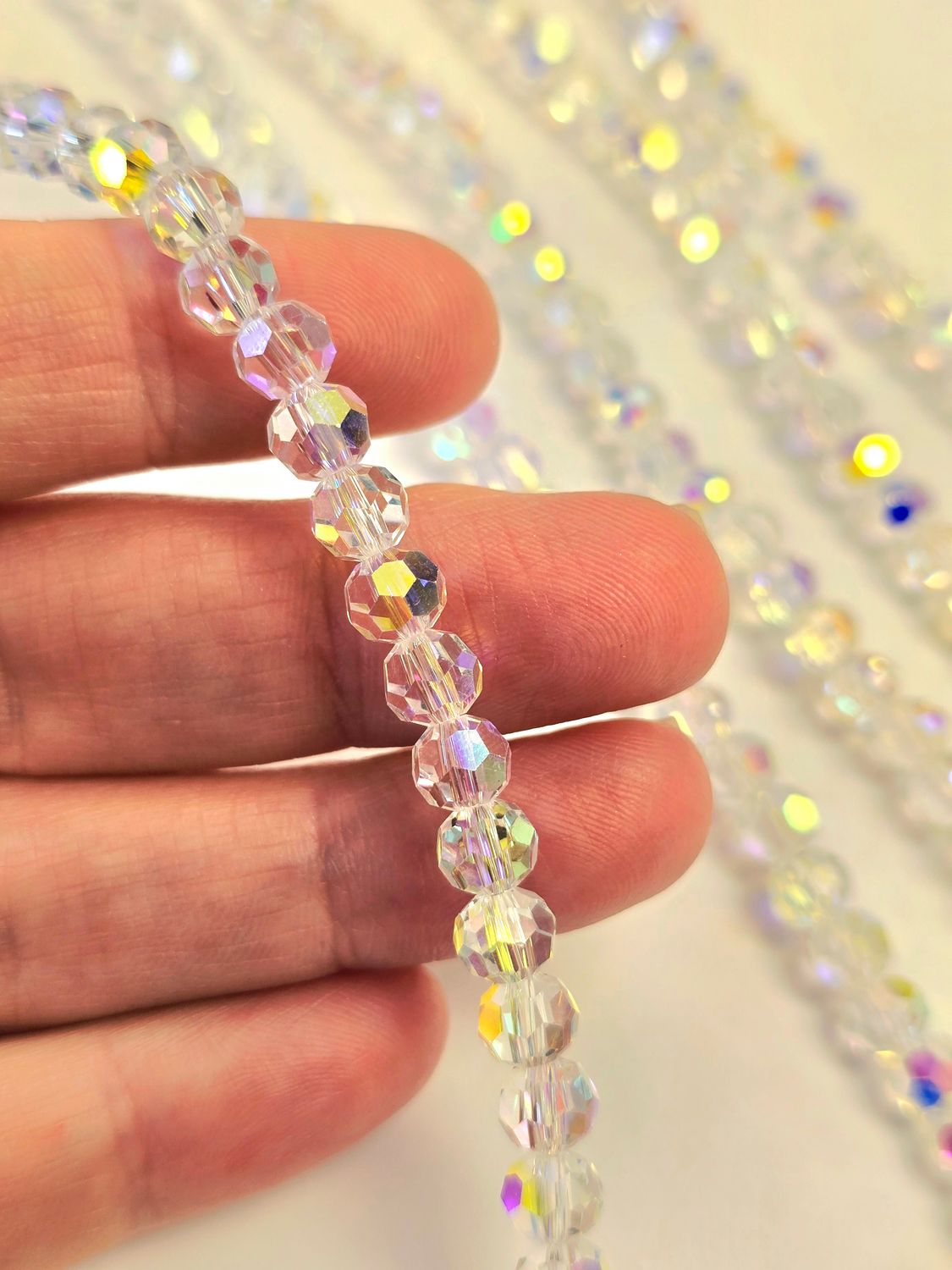 Round Cut 6mm Super AB Crystal Beads