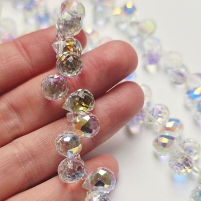 10x8mm Faceted Teardrop Crystals: Crystal Super AB