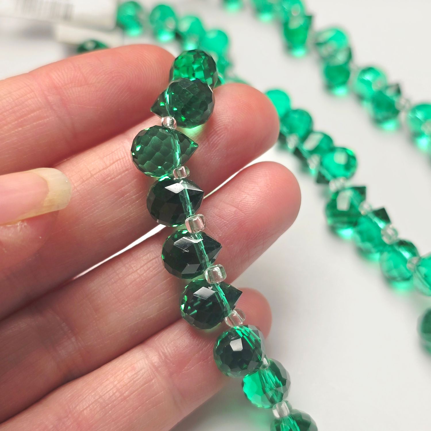 10x8mm Faceted Teardrop Crystals: Green Zircon
