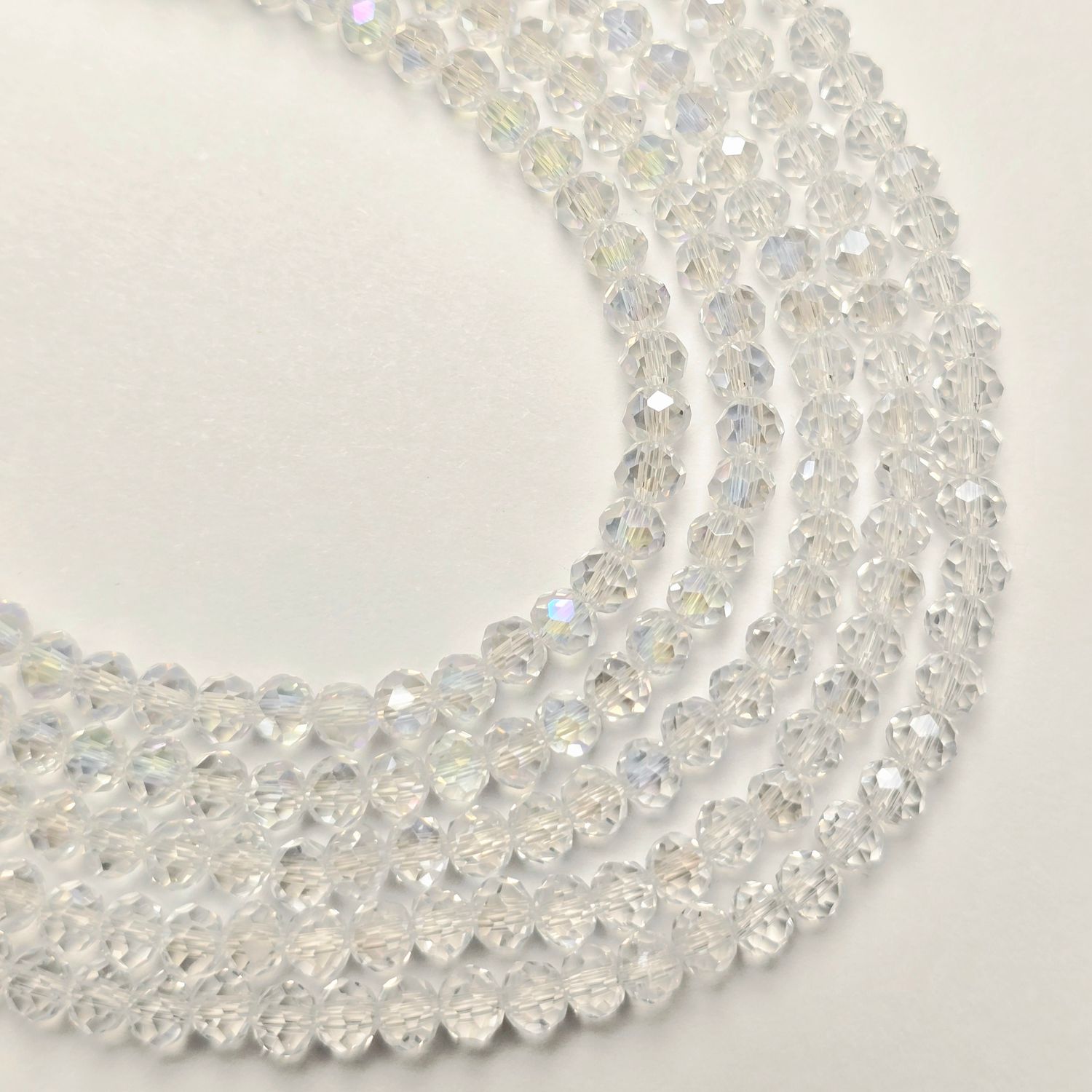 4mm Rondelle: Crystal AB