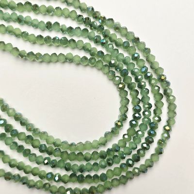 4mm Rondelle: Milky Light Green AB