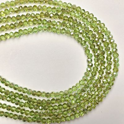 4mm Rondelle: Light Olivine Luster