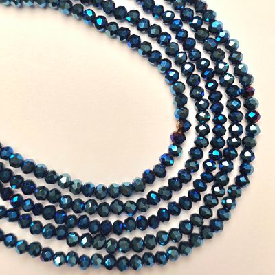 4mm Rondelle: Metallic Blue