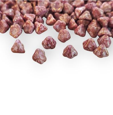 6x8mm Czech Flower Cup Beads: Terracotta Purple (20 pieces)