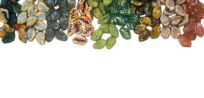 9x14mm Czech Leaf Beads: Leaf Mix  (20 pieces)