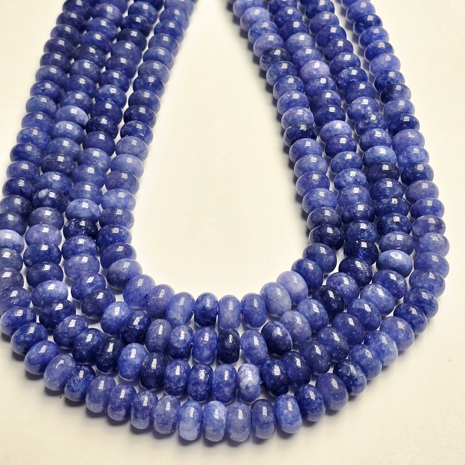 8x5mm Blueberry Jade Rondelle Strand