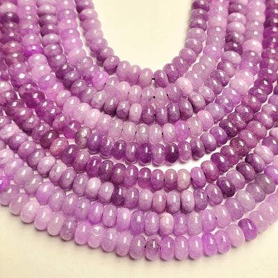 8x5mm Lavender Amethyst Jade Rondelle Strand