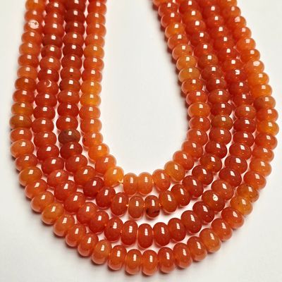 8x5mm Orange Jade Rondelle Strand