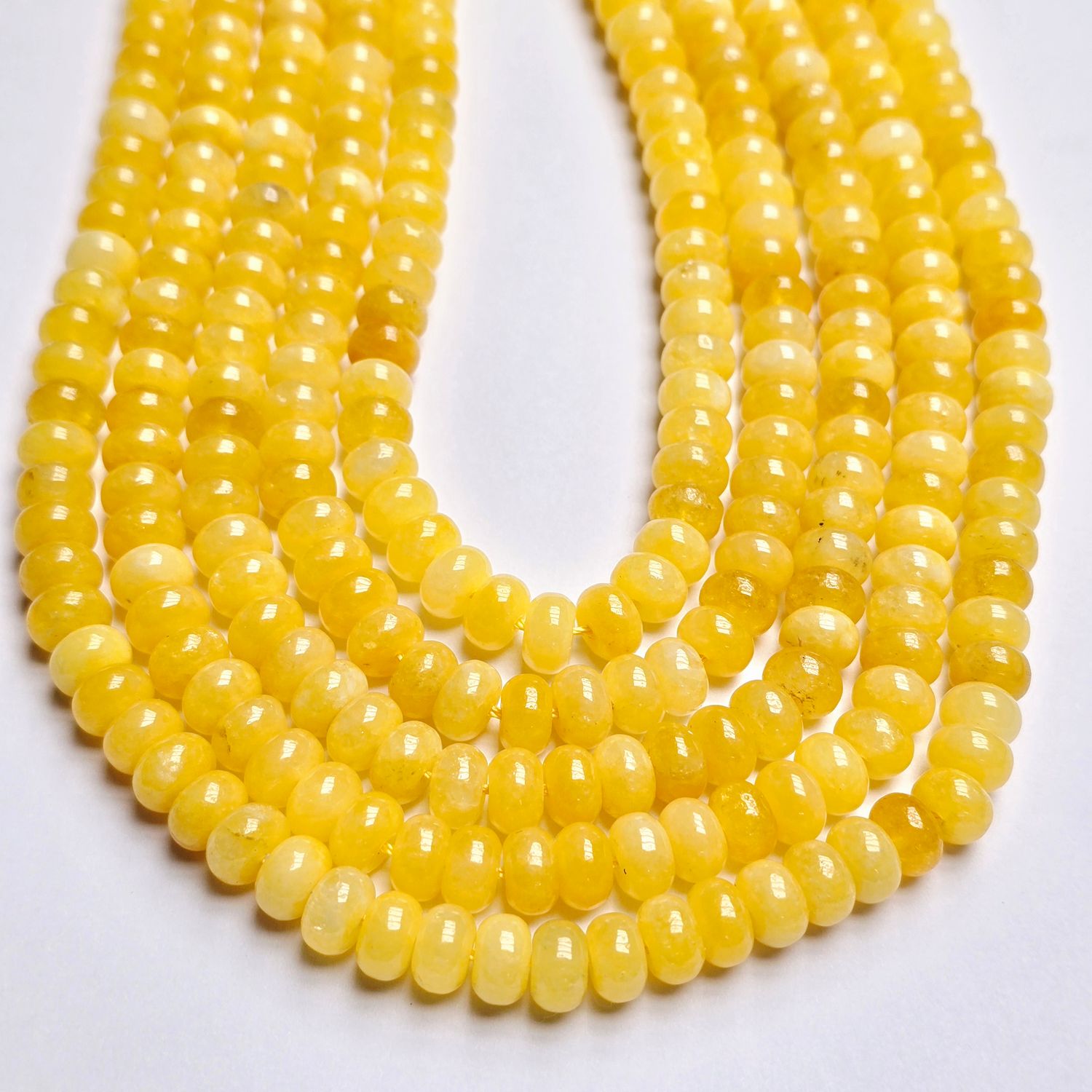 8x5mm Yellow Jade Rondelle Strand