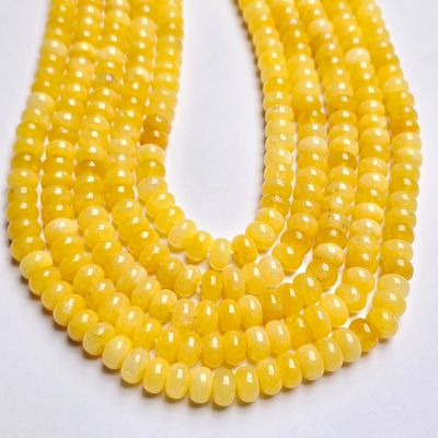 8x5mm Yellow Jade Rondelle Strand