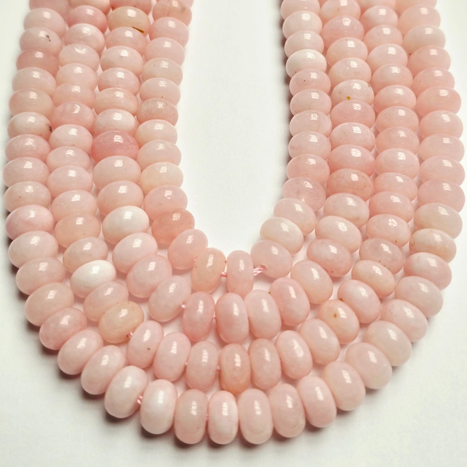 8x5mm Light Pink Jade Rondelle Strand