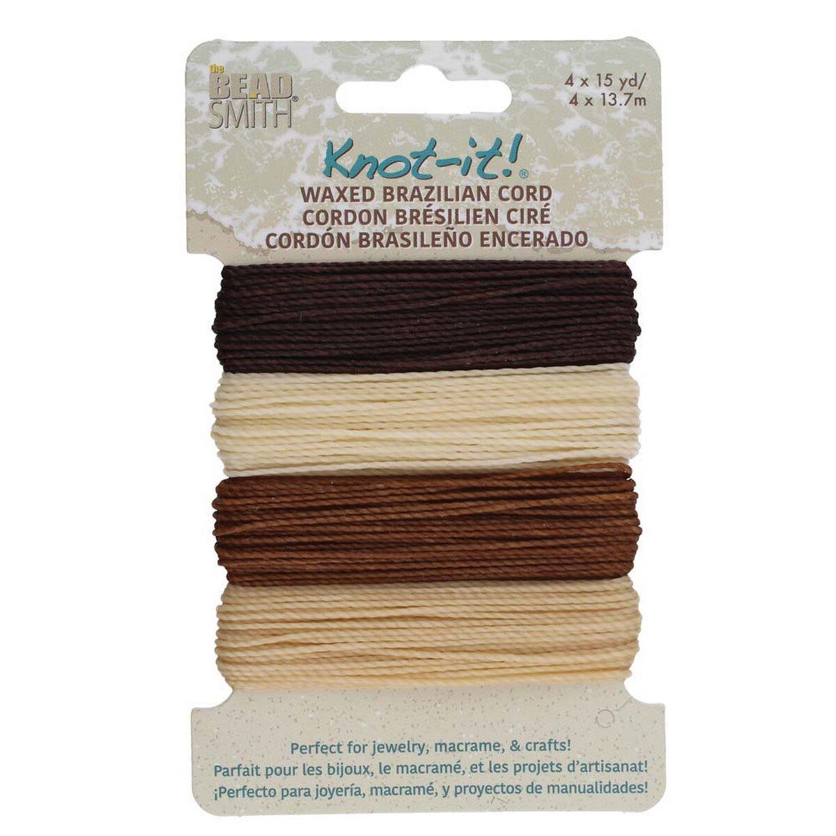 Knot-it Waxed Cord Multi-Color: Java Vibes *15 Yards of Each Color* 