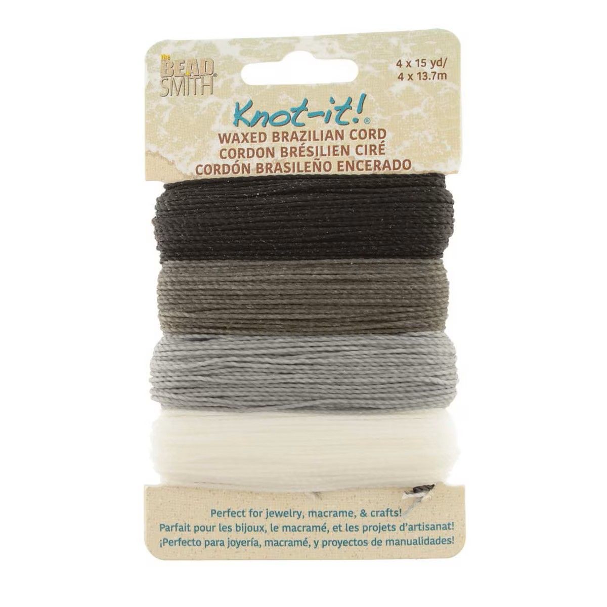Knot-it Waxed Cord Multi-Color: Day & Night *15 Yards of Each Color* 