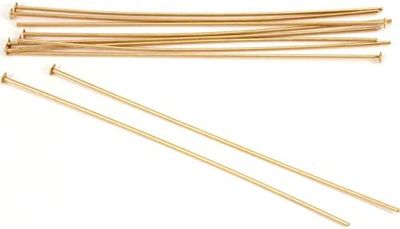 Headpins: 2 inch 24 gage Gold Plated *Bulk Bag*