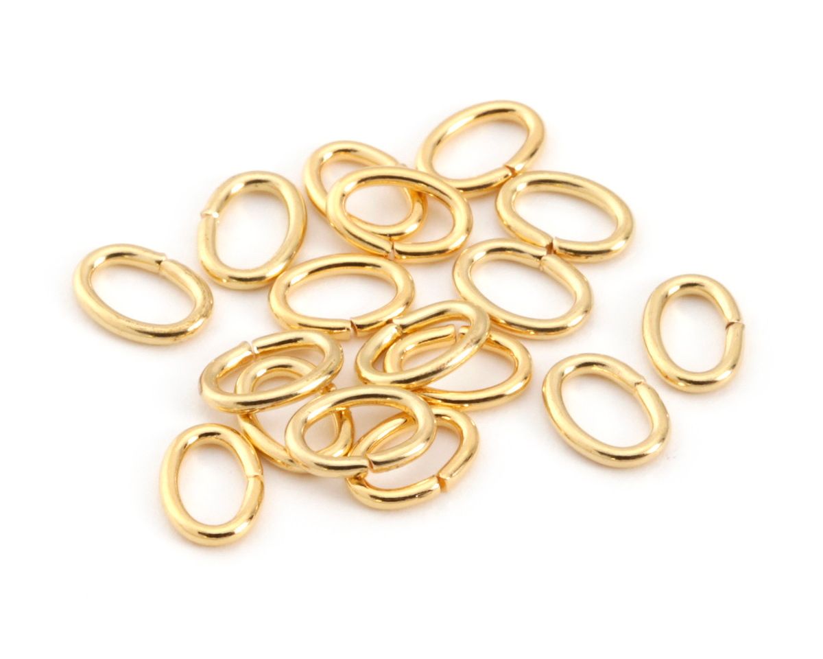 Oval Jump Rings: 5x7mm Gold Plate *BULK BAG* 144 Pieces