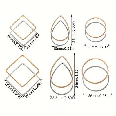 Drop-Square-Circle Frame Mix: Silver