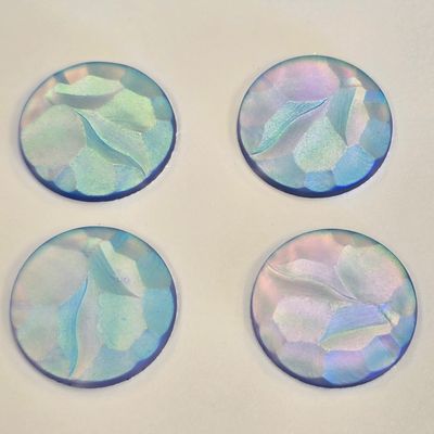 25mm  Glass Cabochon: Matte Sapphire AB - Textured