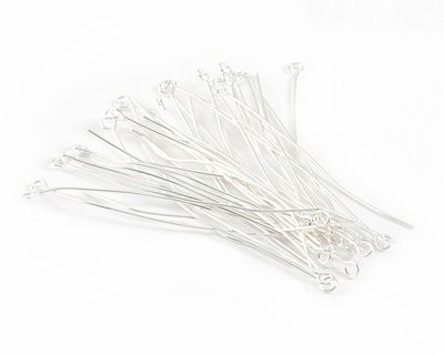 Eyepins: 2.25 Inch 21 Gage Silver Plated *Bulk Bag*