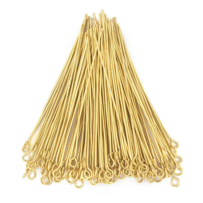 Eyepins: 2 Inch 24 Gage Gold Plated *Bulk Bag*