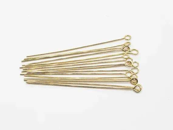 Eyepins: 2 Inch 24 Gage Gold Plated - 24