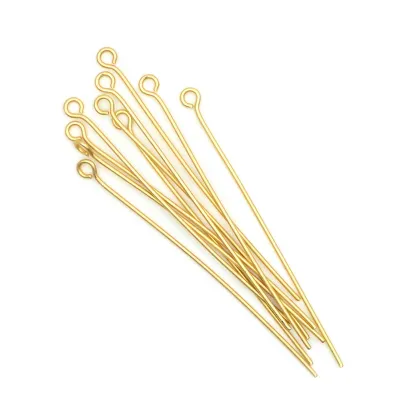 Eyepins: 2.25 Inch 21 Gage Gold Plated - 24