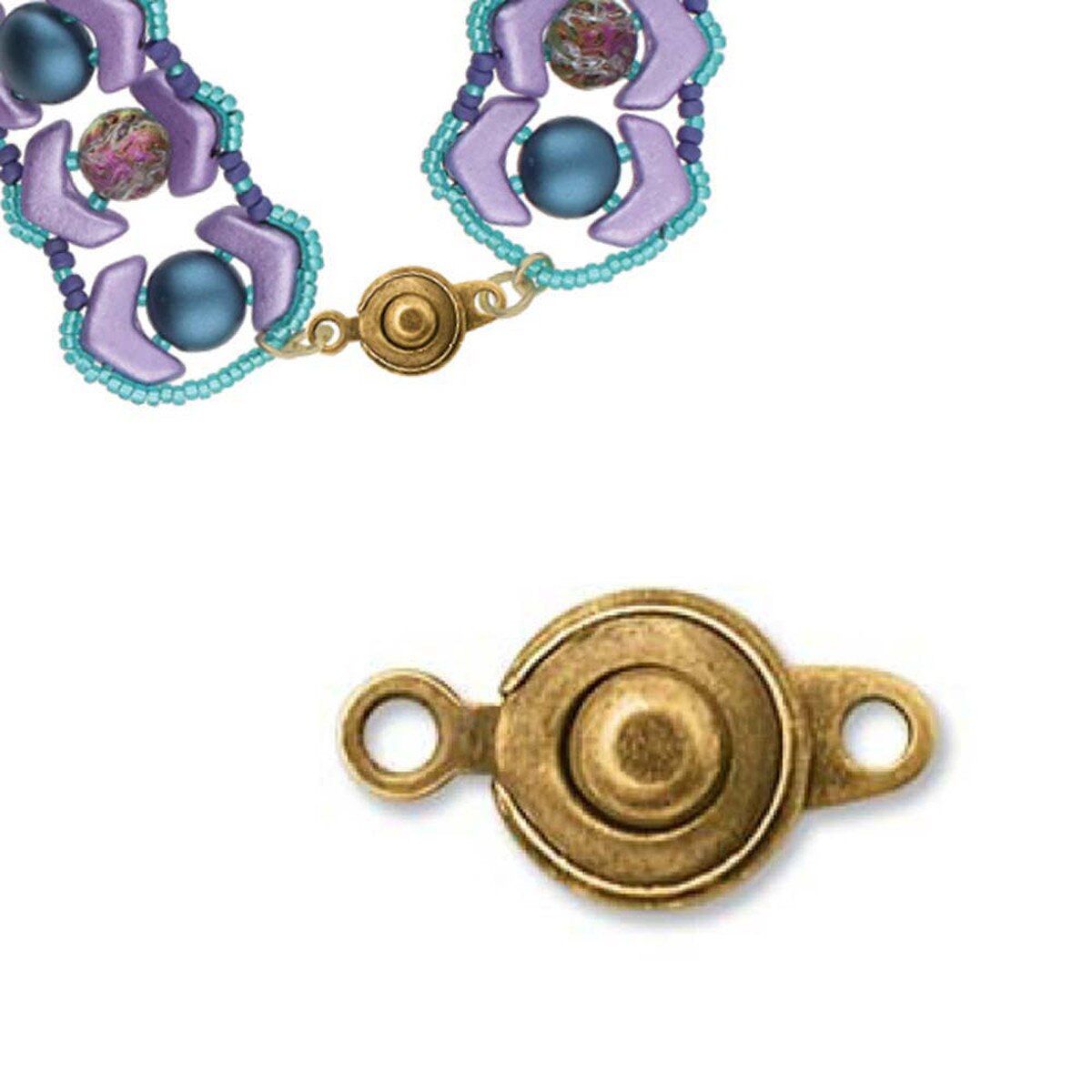 Ball & Socket Clasp: 8mm Antique Brass