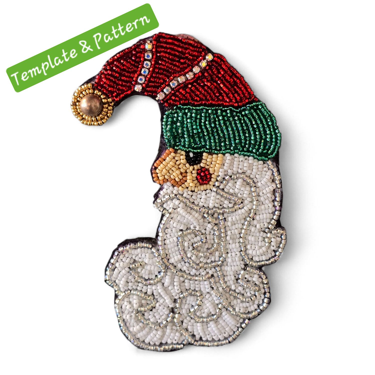 Bead Embroidered Santa Kit *Template & Pattern* Bead Embroidered Santa Kit *Template & Pattern*