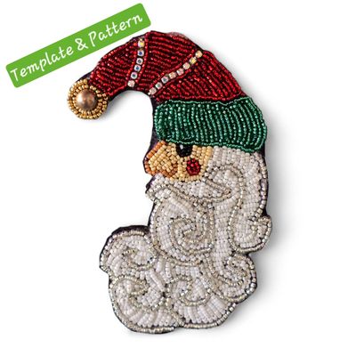 Bead Embroidered Santa Kit *Template & Pattern*