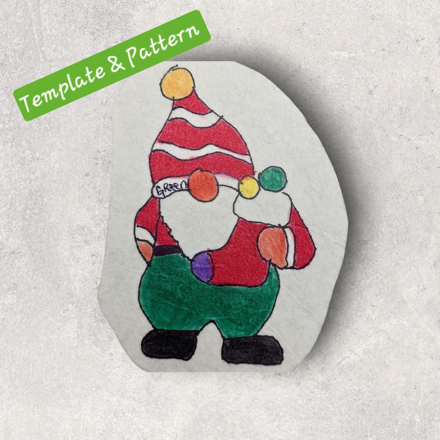 Santa Gnome with Stocking *Template & Pattern Only* Santa Gnome with Stocking *Template & Pattern Only*
