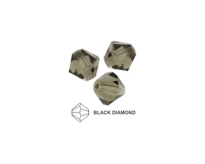 6mm Bicone Crystals: Black Diamond