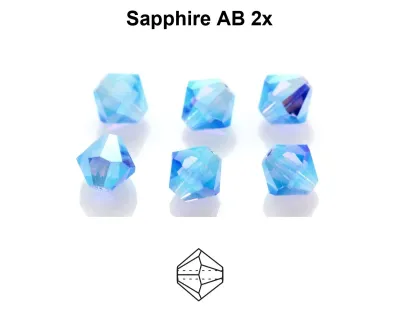 4mm Bicone: Sapphire AB 2x 30pcs
