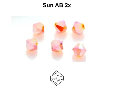 4mm Bicone: Sun AB 2x 30pcs