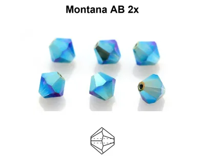 4mm Bicone: Montana AB 2x 30pcs