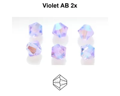 4mm Bicone: Violet AB 2x 30pcs 