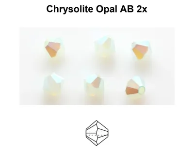 4mm Bicone: Chrysolite Opal AB 2x 30pcs