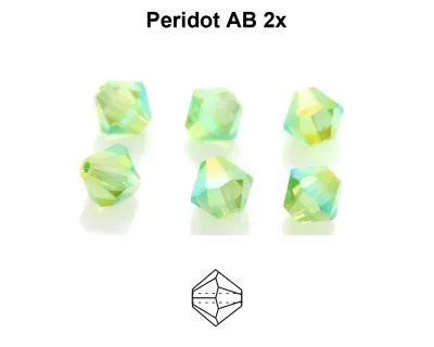 4mm Bicone: Peridot AB 2x 30pcs