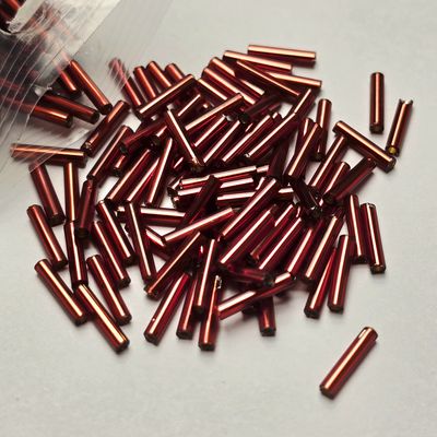 9mm Bugles: #25C Silverlined Ruby 9mm Bugles: #25C Silverlined Ruby