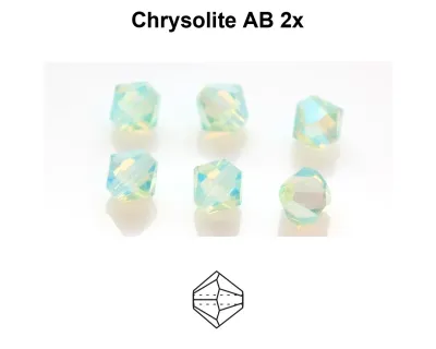 4mm Bicone: Chrysolite AB 2x 30pcs