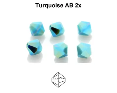 4mm Bicone: Turquoise AB 2x 30pcs