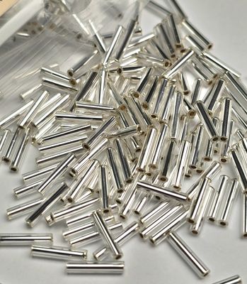 9mm Bugle Beads: #21 Silverlined Crystal 9mm Bugle Beads: #21 Silverlined Crystal