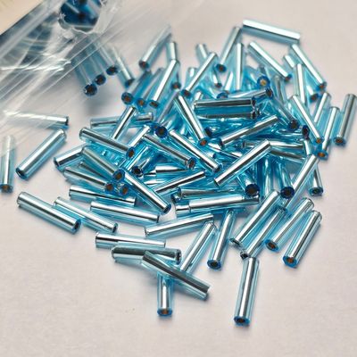 9mm Bugles: #23 Silverlined Light Aqua 9mm Bugles: #23 Silverlined Light Aqua