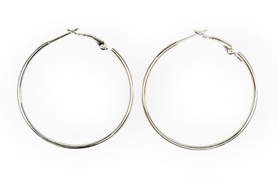 Earring Hoops: 40mm Silver Plated Leverback