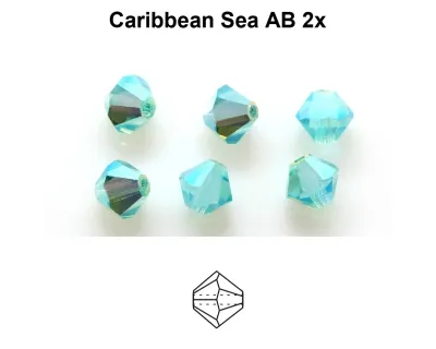 4mm Bicone: Caribbean Sea AB 2x 30pcs