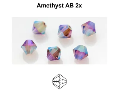 4mm Bicone: Amethyst AB 2x 30pcs