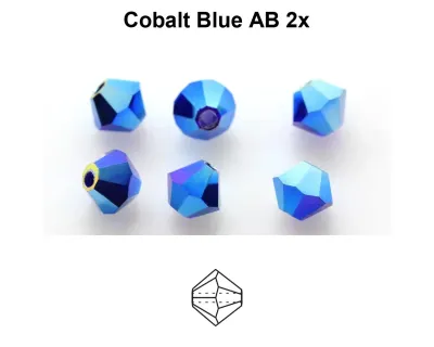 4mm Bicone: Cobalt Blue AB 2x 30pcs